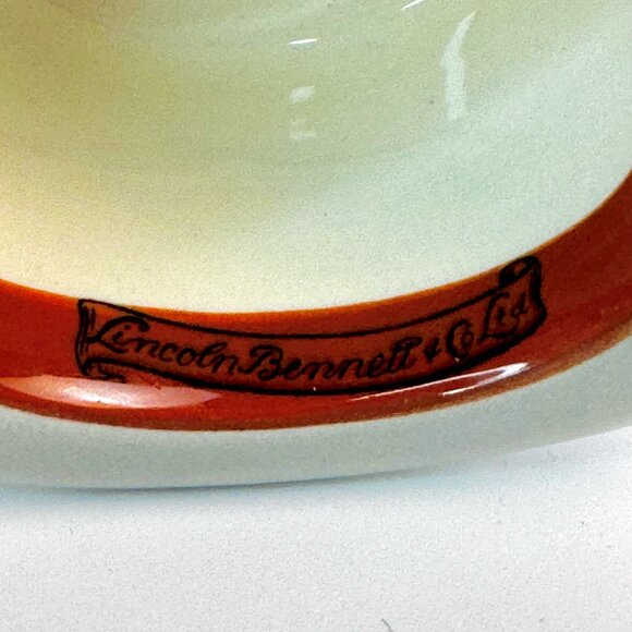 Vtg Lincoln Bennett & Co Glaze Grey Top Hat Advertising Ceramic Ashtray/Small Ca - Picture 7 of 13